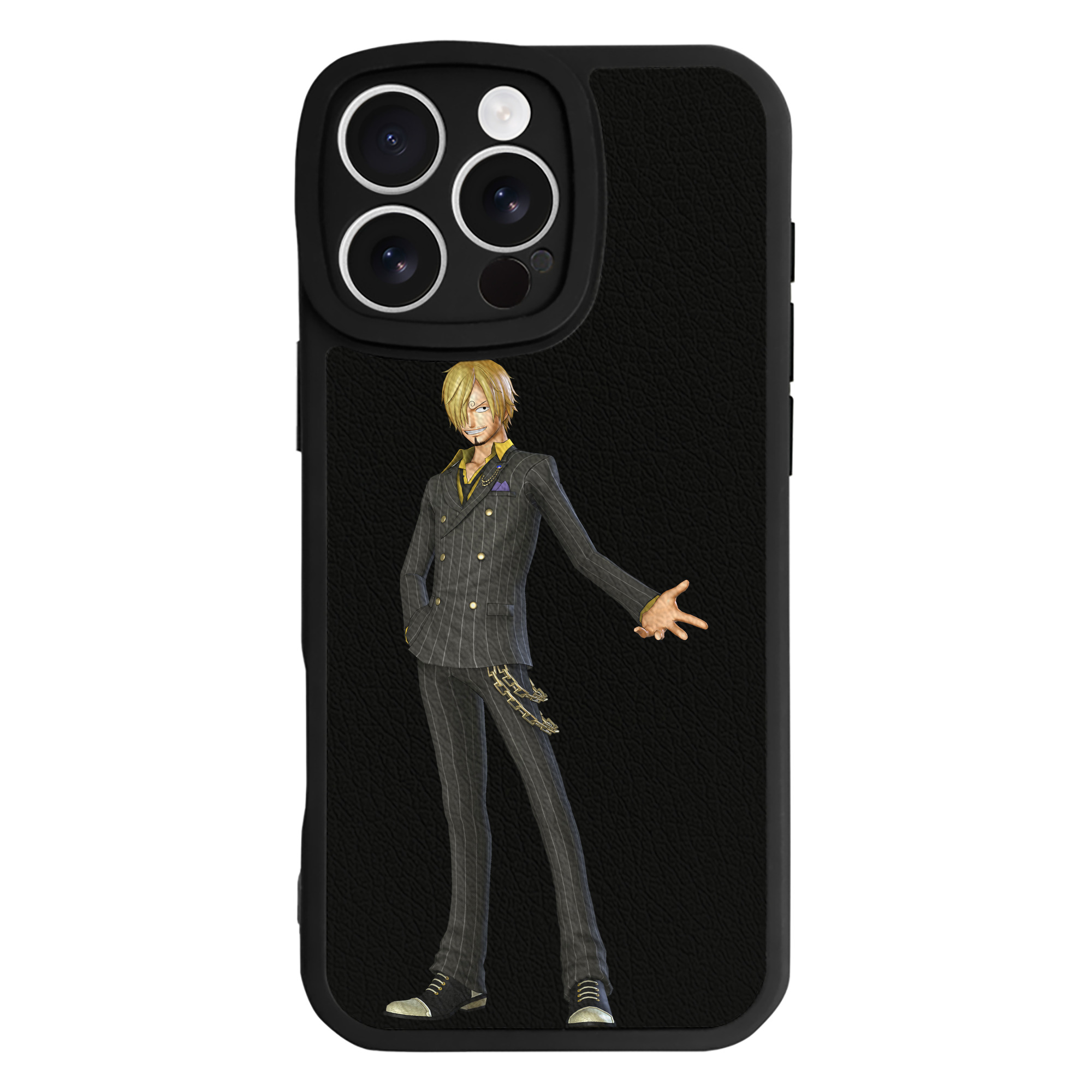 （画像用） ワンピース サンジ ONE PIECE Sanji 【iPhone 16シリーズ対応】シリコンスマホケース（レザー調） 材質：シリコン